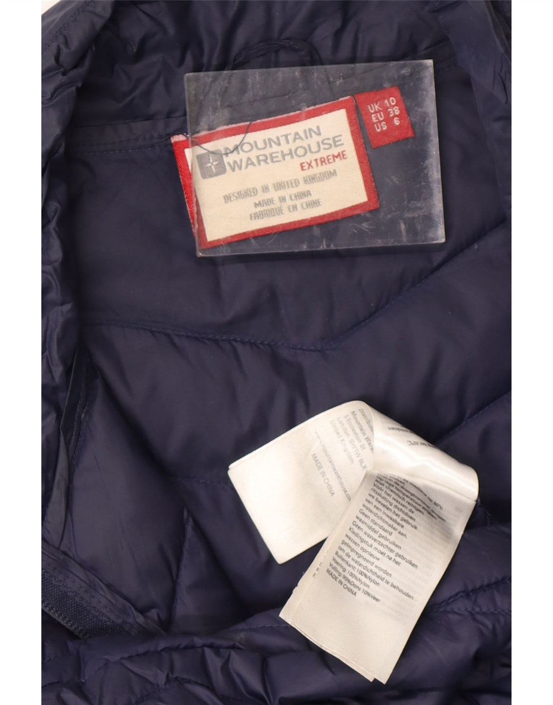 MOUNTAIN WAREHOUSE Womens Padded Jacket UK 10 Small  Navy Blue Nylon