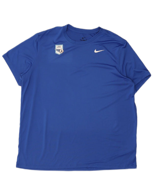 Nike Herren Dri Fit T-Shirt Top XL Blau Polyester