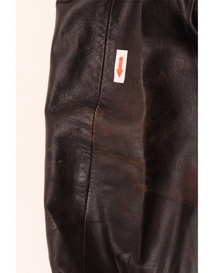 Giacca in pelle vintage da uomo UK 40 grande marrone