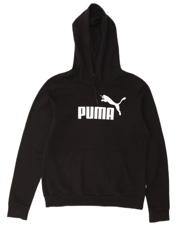 Puma grafisk hættetrøje til kvinder DK 14 Stor sort bomuld