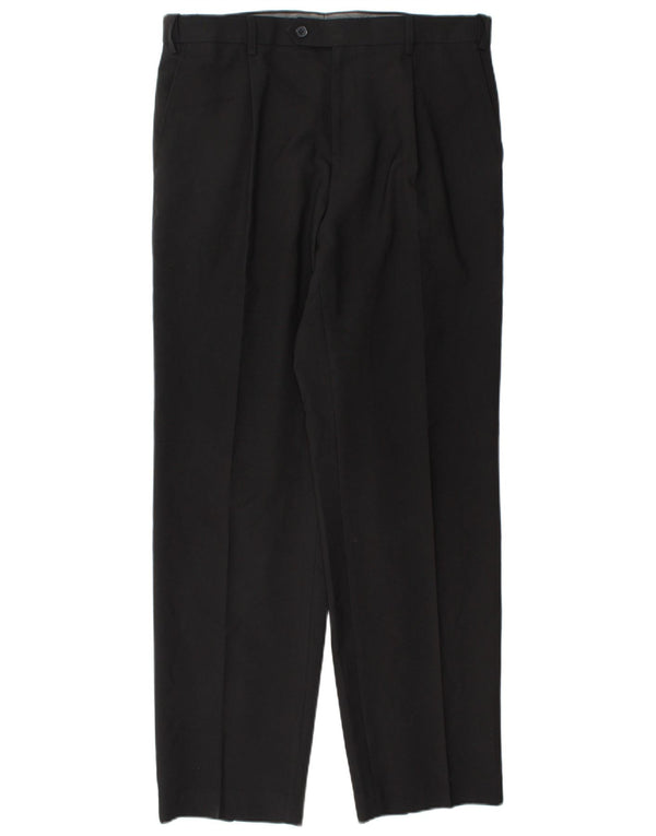 Pantaloni de costum pentru bărbați Marks & Spencer L36 L33 Poliester negru