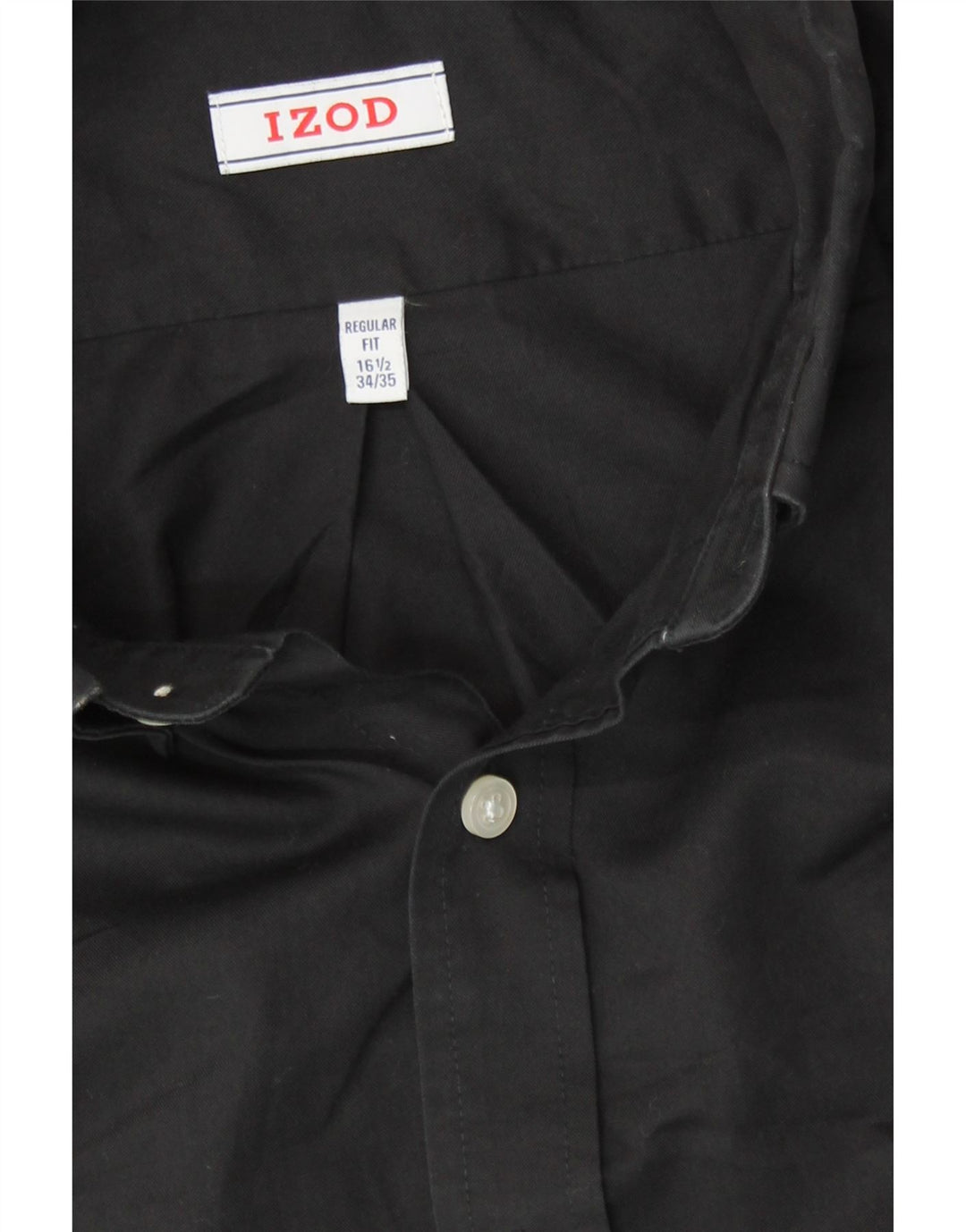 IZOD Mens Regular Fit Shirt Size 16 1/2 Large Black Cotton Vintage Izod and Second-Hand Izod from Messina Hembry 