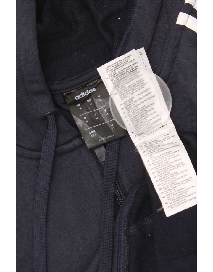 Adidas Mens Climalite Zip Hoodie Sweater Medium Navy Blue Polyester