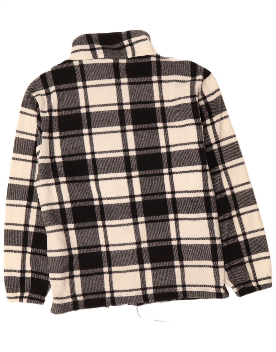 IDENTIC Mens Fleece Jacket UK 42 XL Black Check Polyester