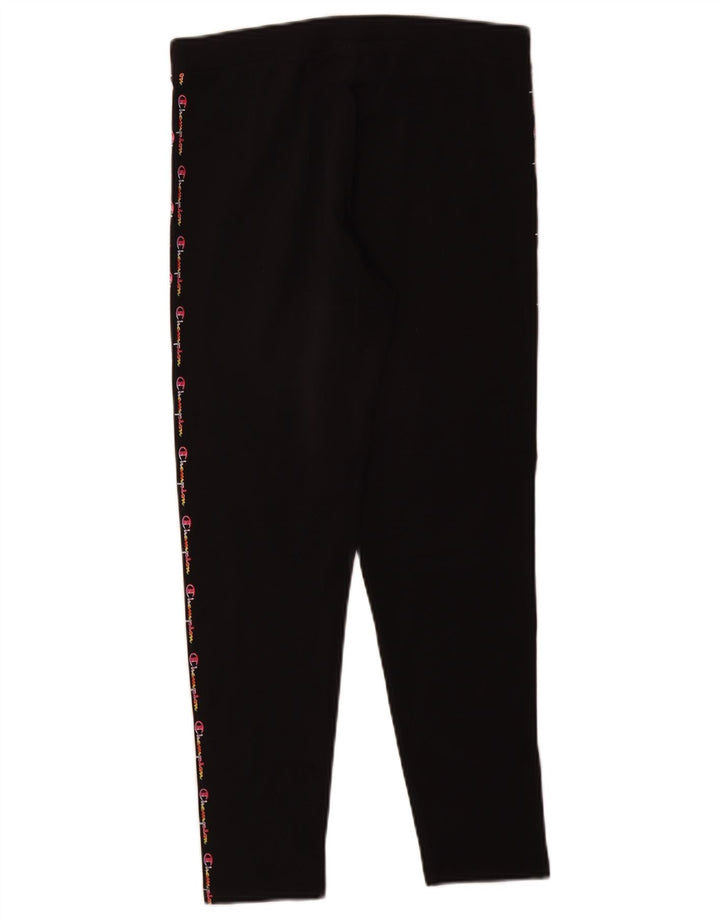 CHAMPION Womens Graphic Leggings UK 14 Medium Black