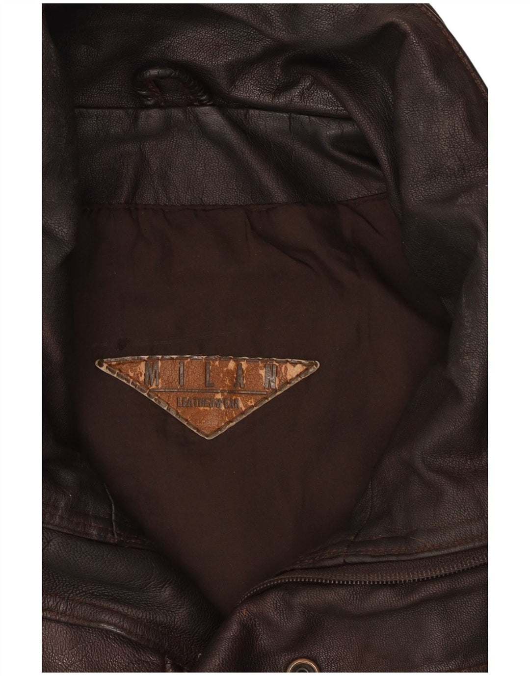 Jaqueta de couro masculina Milan UK 40 grande marrom