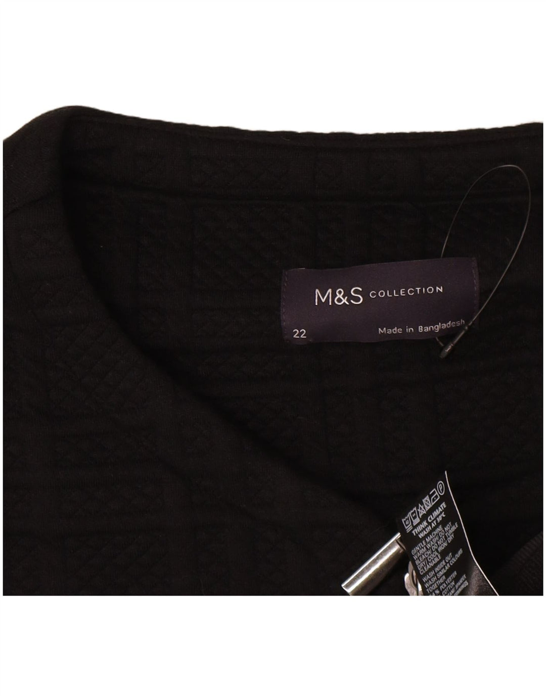 Marks & Spencer Womens Full Zip Blazer Jacket UK 22 3XL Black Check