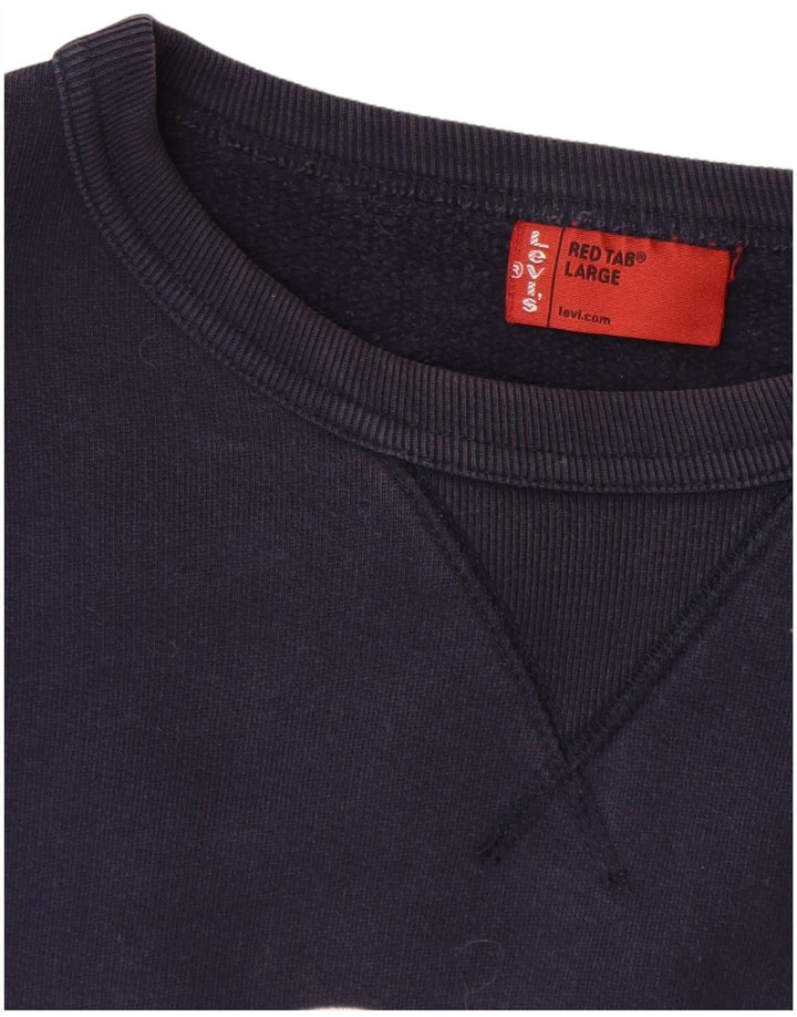 LEVI'S Grafisk sweatshirt til mænd, stor marineblå bomuld