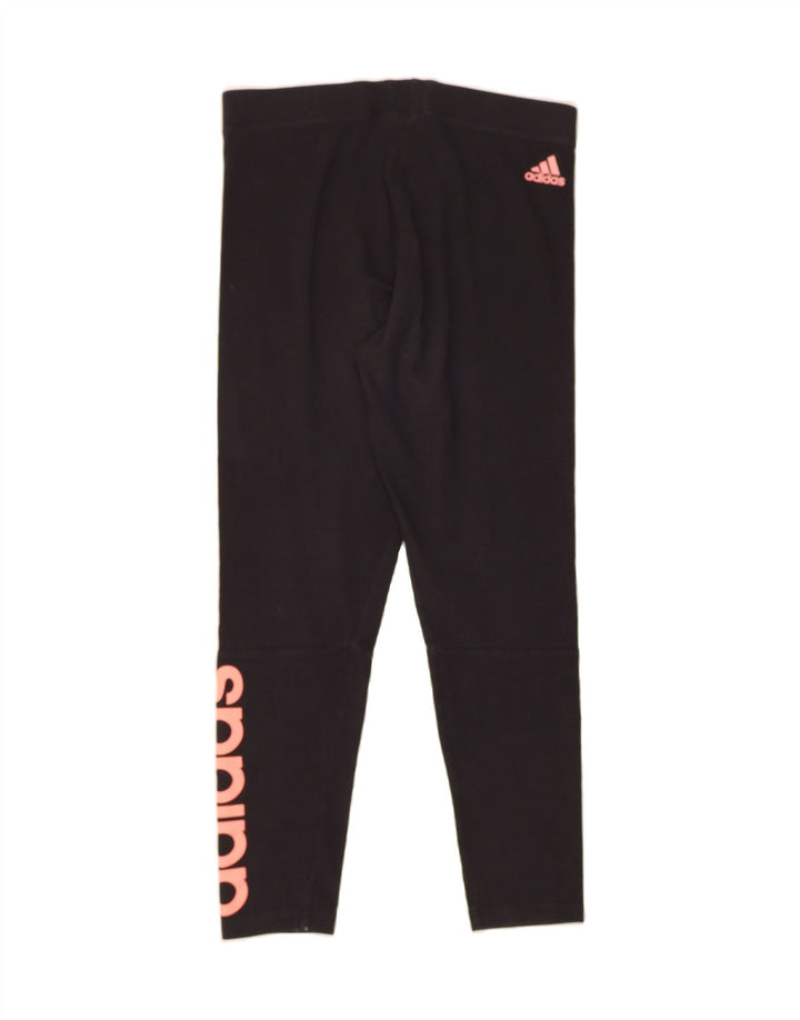 ADIDAS Womens Graphic Leggings UK 12 Medium  Black Vintage Adidas and Second-Hand Adidas from Messina Hembry 