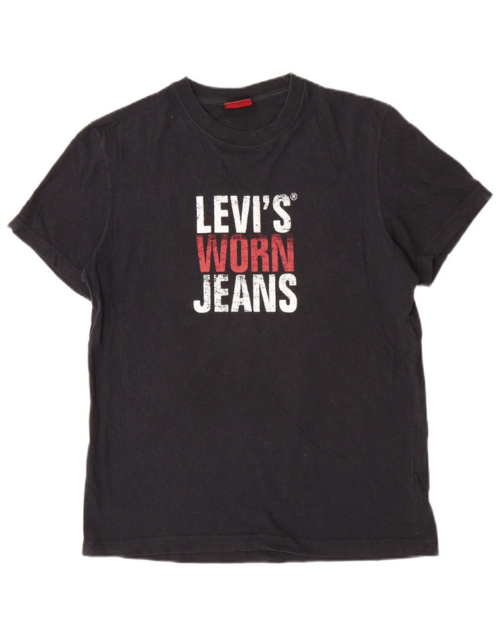 Levi's Mens Graphic T-Shirt Top Medium Black Cotton