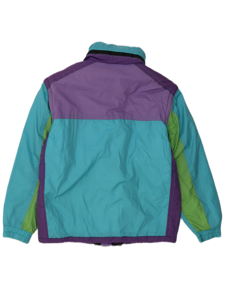MC ROSS Mens Loose Fit Ski Jacket IT 46 Small Blue Colourblock Nylon