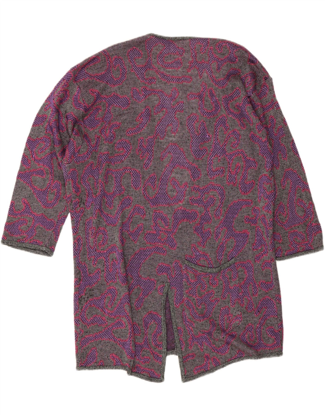 Di Bari Womens Abstract Pattern Cardigan Sweater IT 40 Small Purple