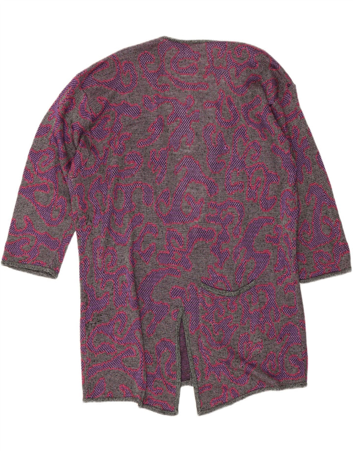 Di Bari Womens Abstract Pattern Cardigan Sweater IT 40 Small Purple