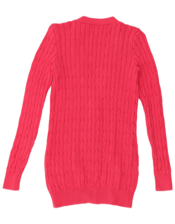 Polo Ralph Lauren Damen-Cardigan-Pullover UK 10 Small Rosa Baumwolle