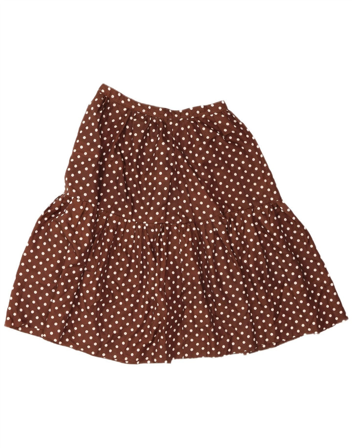 Vintage Womens A-Line Skirt W30 Medium Brown Polka Dot