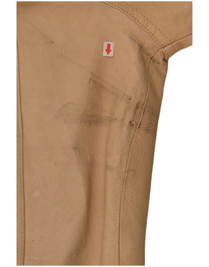 Conbipel Mens Leather Jacket IT 50 Large Beige Leather
