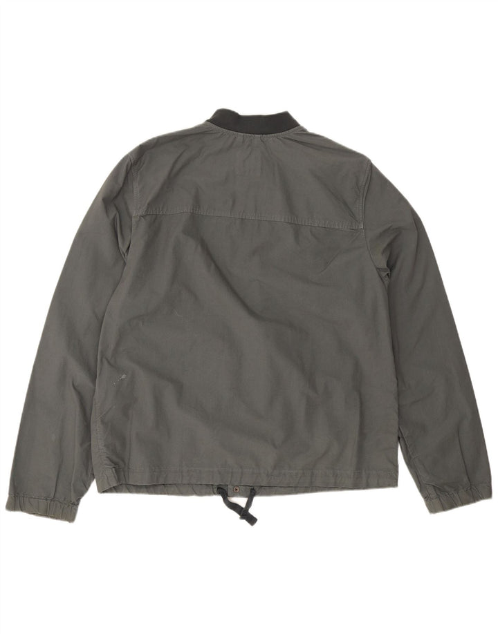 Gap Herre Bomber Jacket UK 40 Stor Grå Bomuld