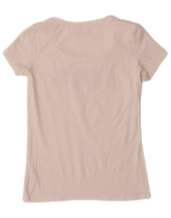 Guess Womens Graphic T-Shirt Top UK 8 Small White Cotton