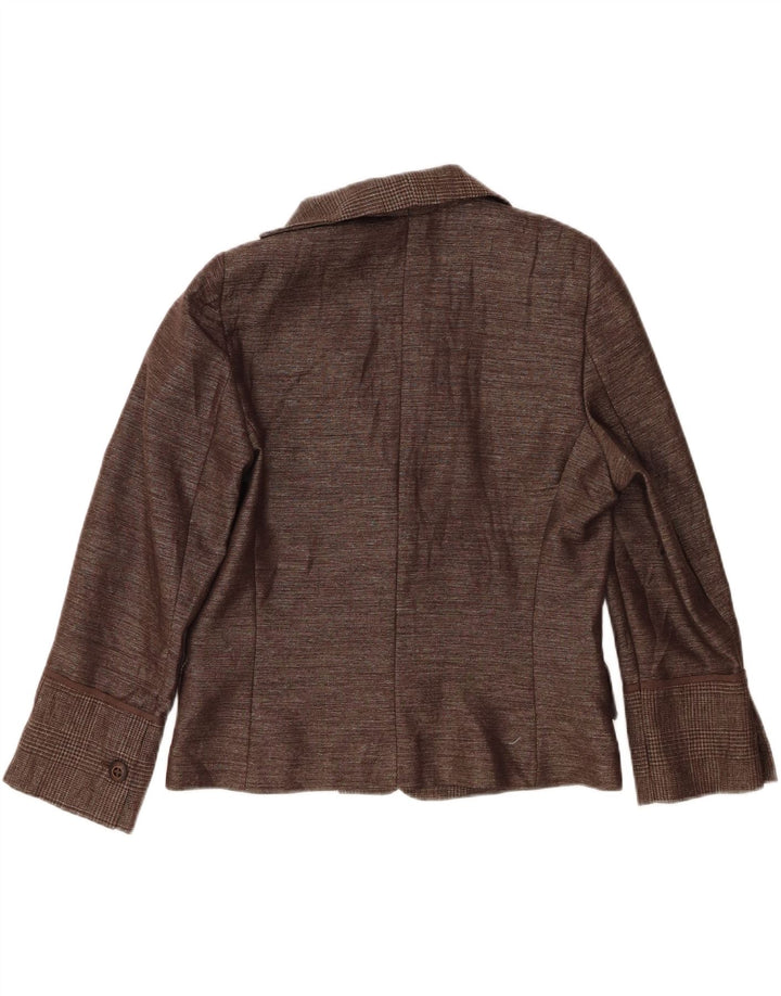 ANTONIO D'ERRICO Womens 2 Button Blazer Jacket UK 16 Large Brown Vintage Antonio D'errico and Second-Hand Antonio D'errico from Messina Hembry 