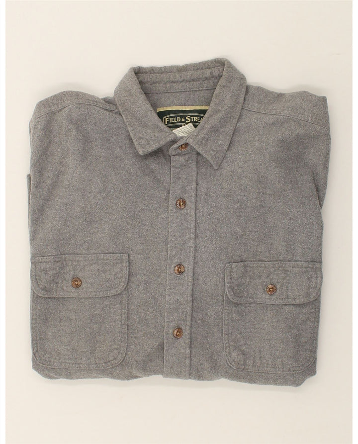 VINTAGE Mens Shirt XL Grey Cotton Vintage Vintage and Second-Hand Vintage from Messina Hembry 