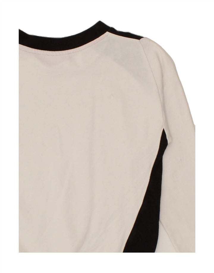 PUMA Boys Graphic Sweatshirt Jumper 7-8 Years Small White Colourblock Vintage Puma and Second-Hand Puma from Messina Hembry 