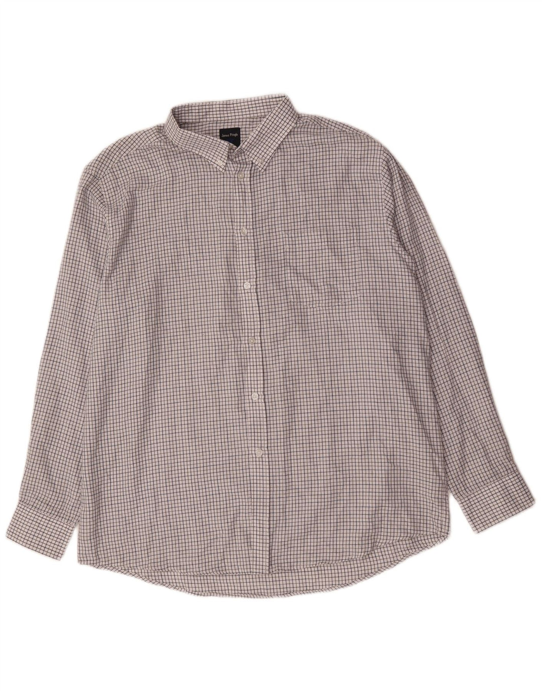 Camisa masculina James Pringle XL poliéster xadrez branco