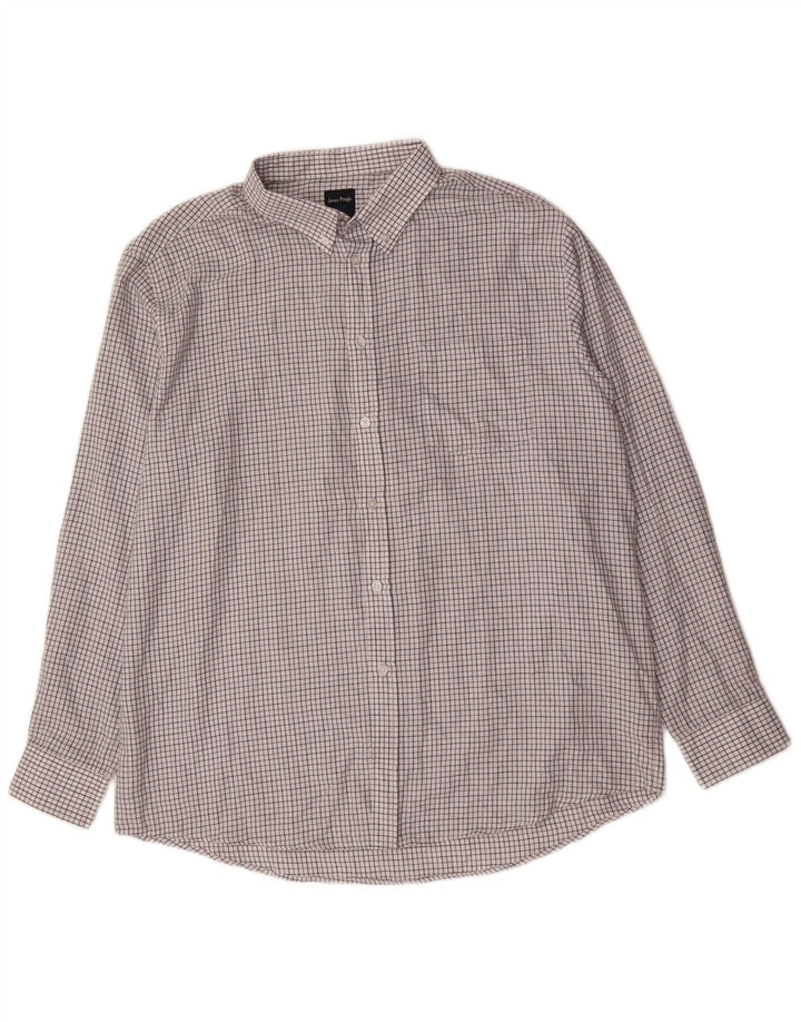 Camisa masculina James Pringle XL poliéster xadrez branco