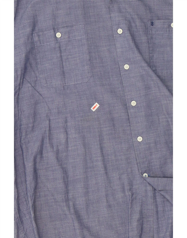 IZOD Mens Short Sleeve Shirt XL Blue Cotton Vintage Izod and Second-Hand Izod from Messina Hembry 