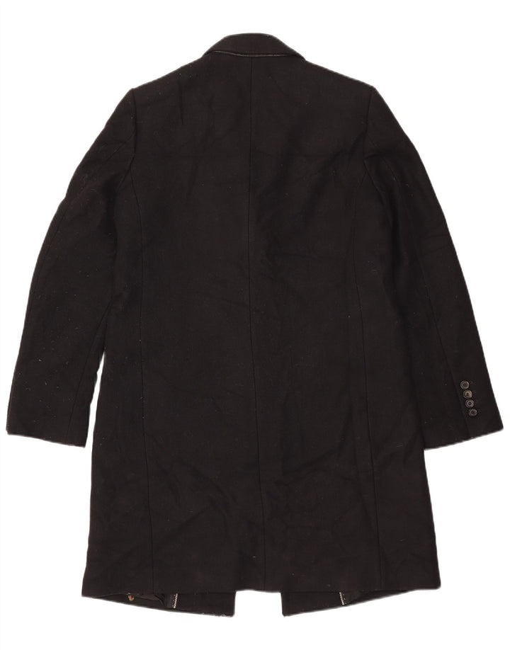 Zara Womens Manteco Overcoat UK 12 Medium Black