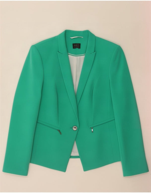 Jachetă pentru femei Marks & Spencer cu 1 buton, UK 14, verde mediu