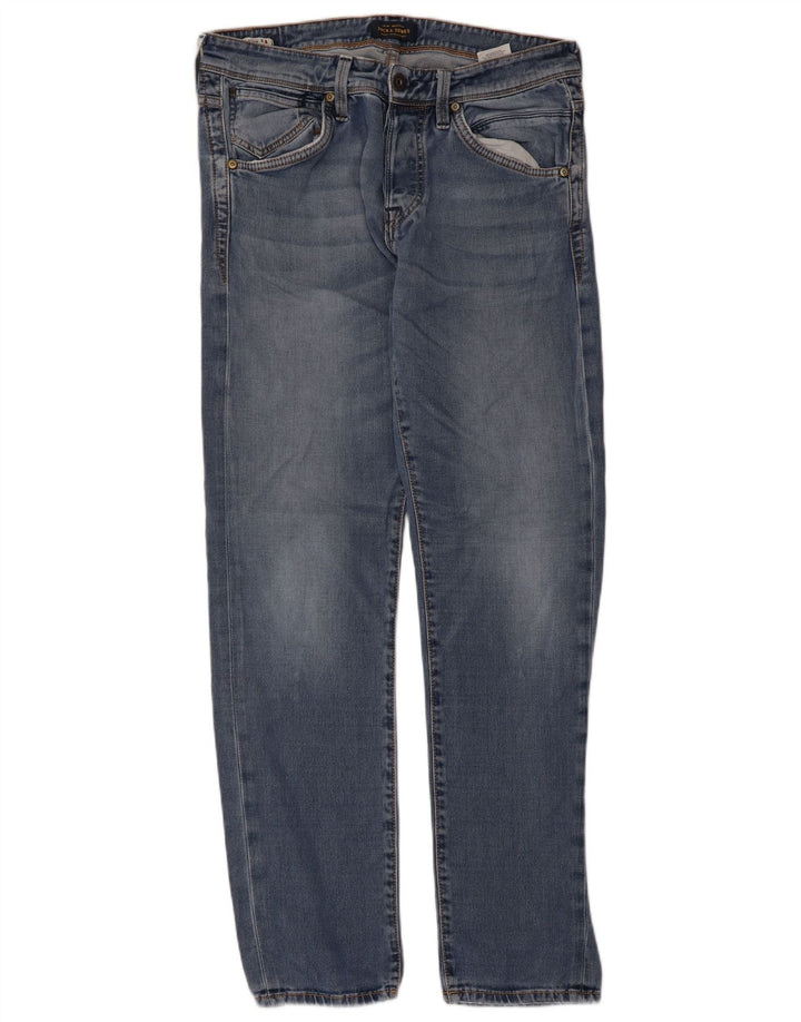 Jack & Jones Mens Straight Jeans W33 L32 Blue Cotton