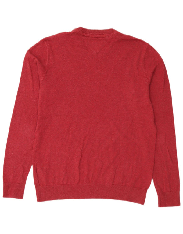 Tommy Hilfiger Herre Crew Neck Jumper Sweater Large Bourgogne Bomuld