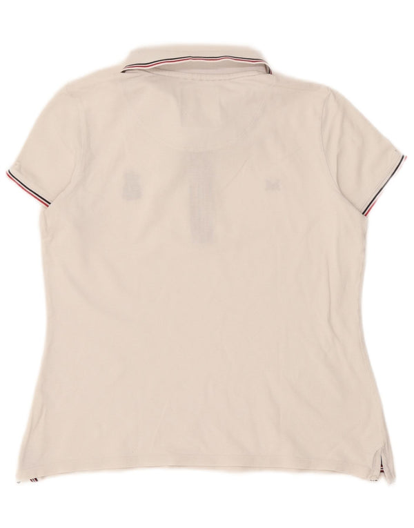 Crew Clothing Damen-Poloshirt UK 12 Mittelweiß Farbblock
