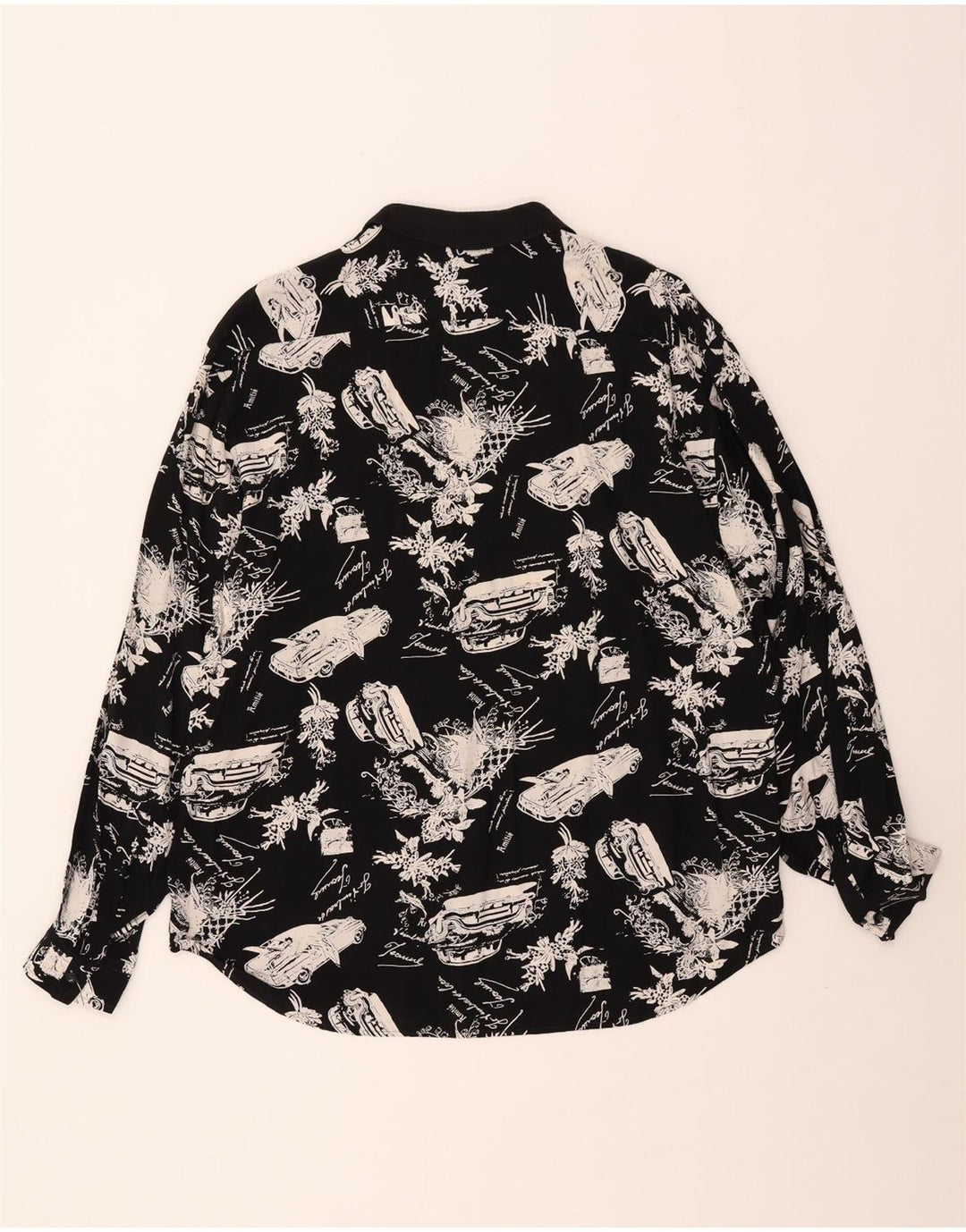 VINTAGE Mens Graphic Pullover Shirt Medium Black