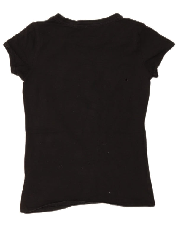 Guess T-shirt graphique pour femme UK 8 Small Noir Coton