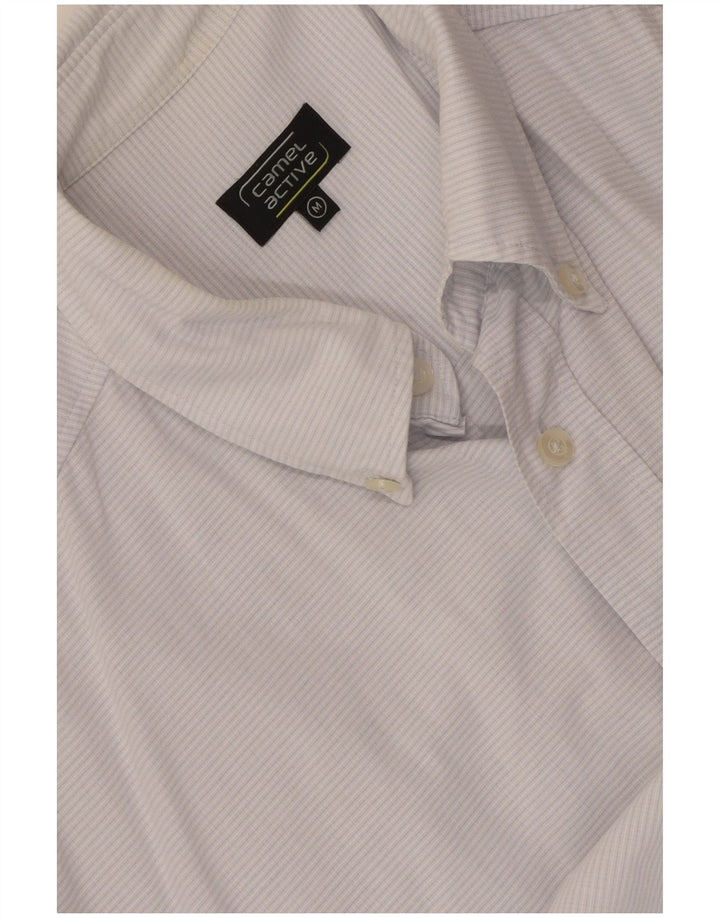Camel Active Mens Short Sleeve Shirt Medium Blue Pinstripe