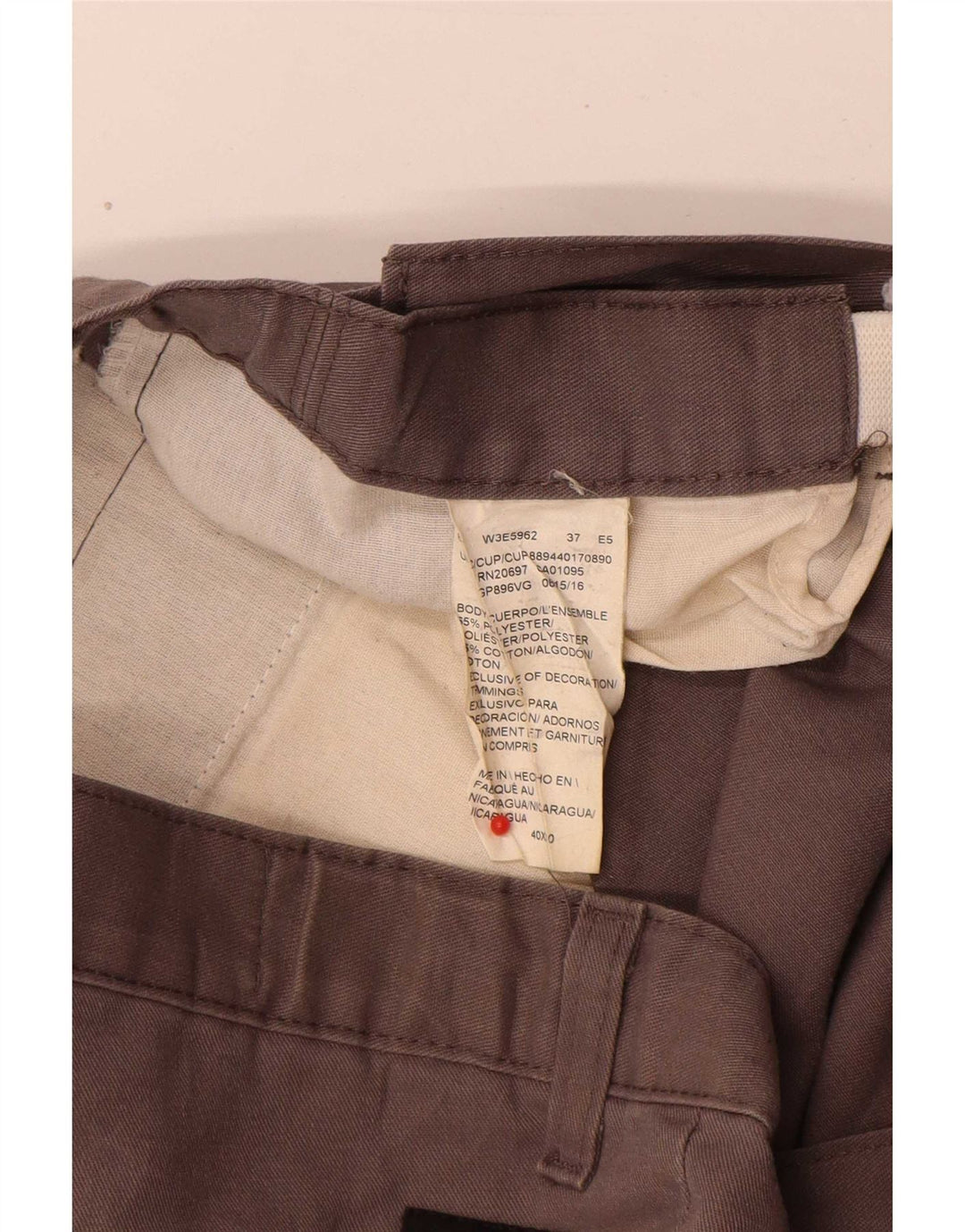 Calças Dickies Mens Straight Cargo W40 L30 Cinza Poliéster