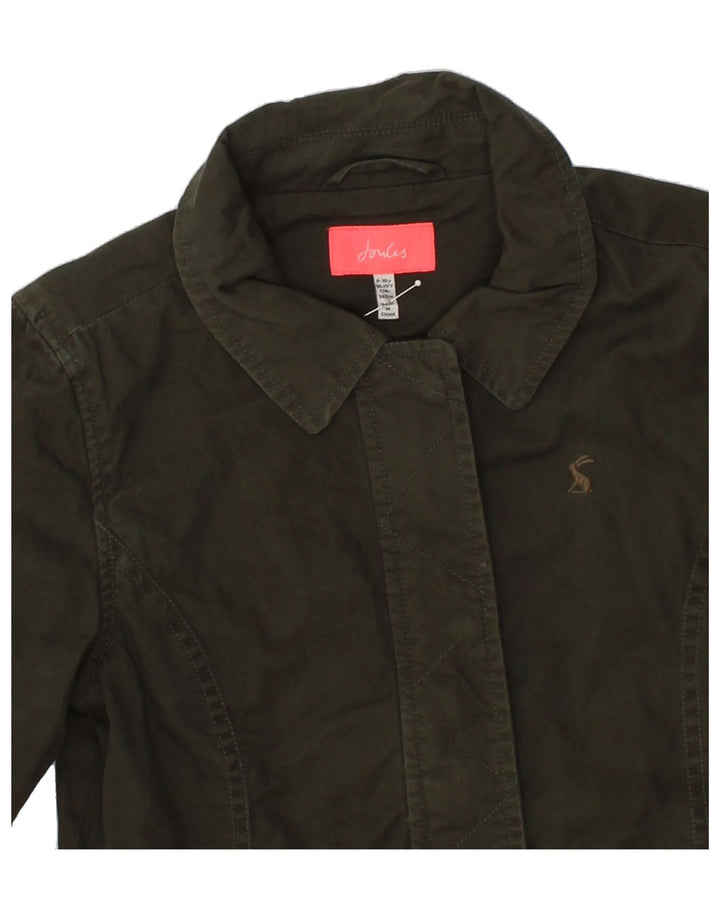 JOULES Girls Bomber Jacket 9-10 Years Khaki Cotton Vintage Joules and Second-Hand Joules from Messina Hembry 