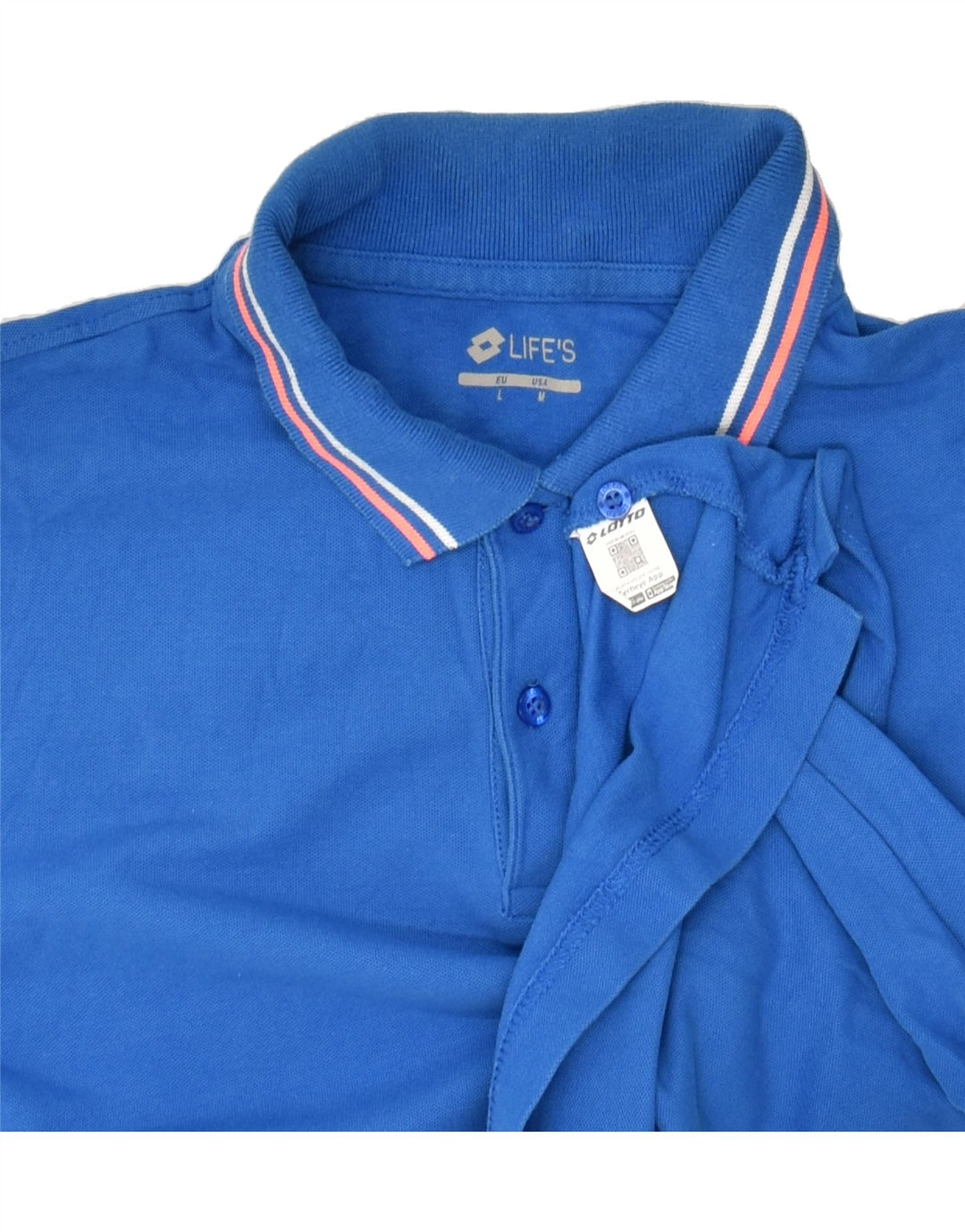 LOTTO Mens Polo Shirt Large Blue | Vintage Lotto | Thrift | Second-Hand Lotto | Used Clothing | Messina Hembry 