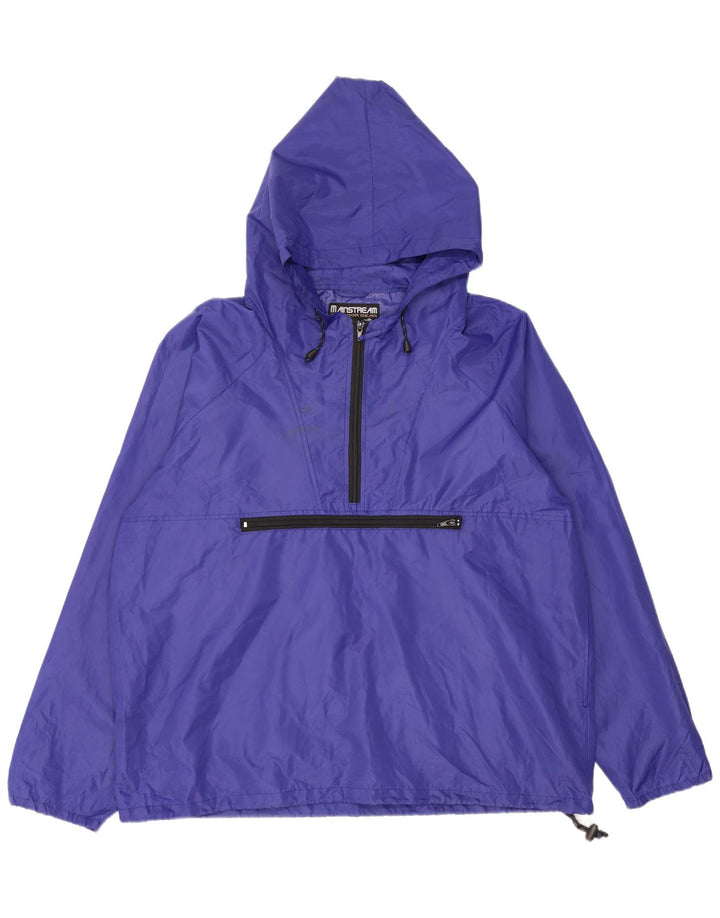 Vintage Mens Hooded Pullover Rain Jacket UK 40 Large Purple Polyester