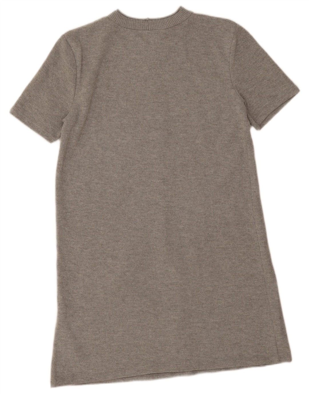 Zara Dame Kortærmet Jumper Kjole UK 14 Medium Grå Polyester