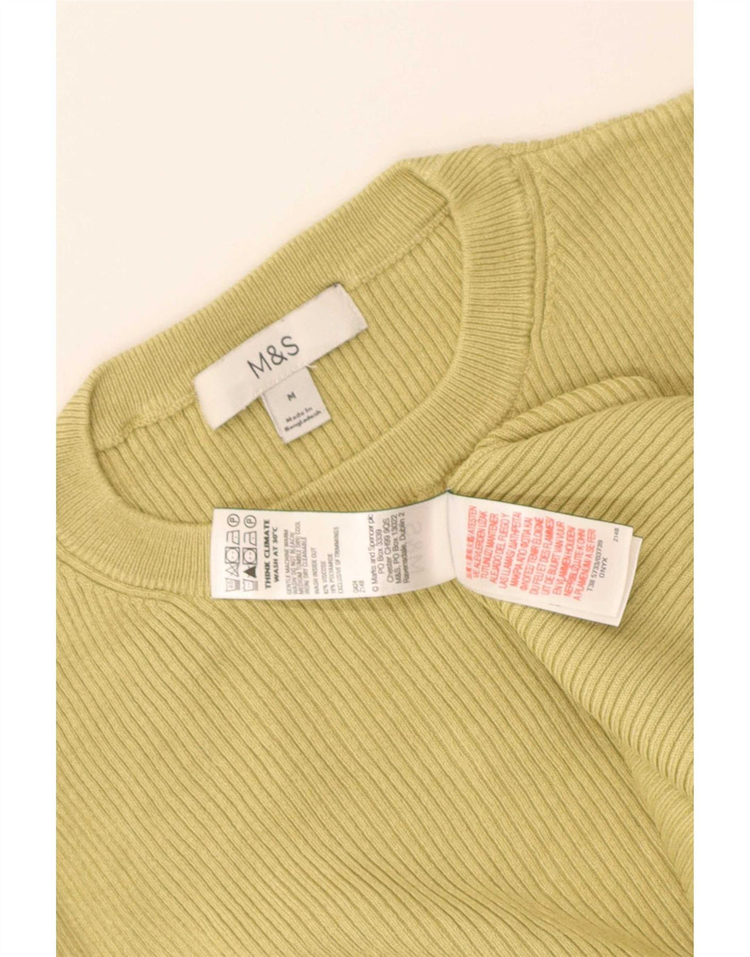 Marks & Spencer Womens T-Shirt Top UK 12 Medium Green Viscose