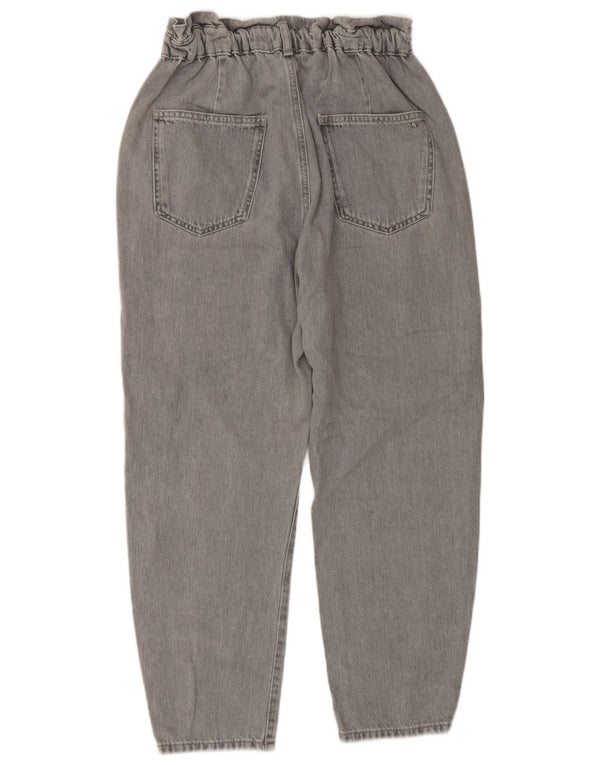 Zara Womens Crop Højtaljede tilspidsede jeans EU 38 Small W28 L26 Grå Bomuld