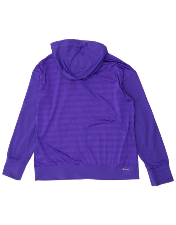 Damska bluza z kapturem Adidas Climacool Zip UK 20/22 XL w fioletowe paski