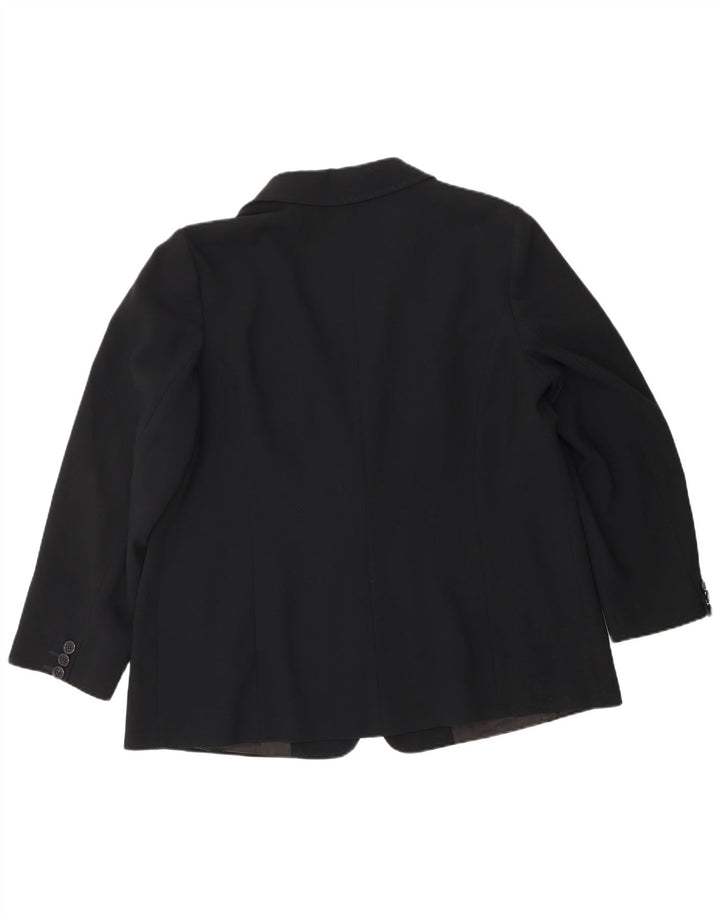 MARINA RINALDI Womens 1 Button Blazer Jacket Size 23 Medium Black