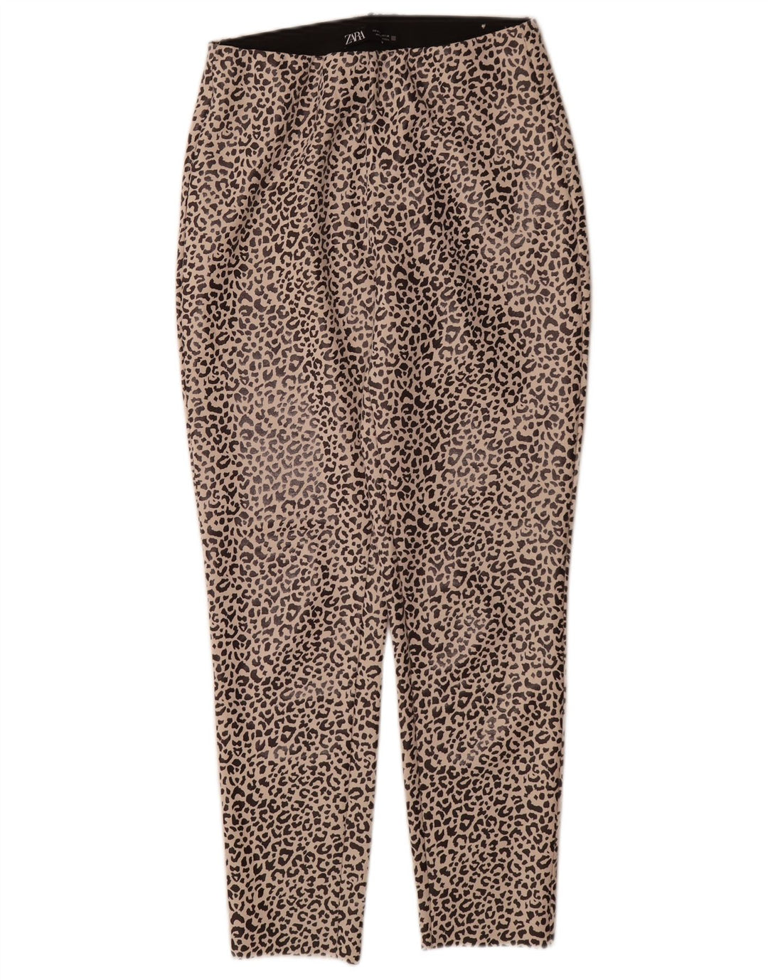 Zara Womens Leggings UK 12 Medium Beige Animal Print Polyester