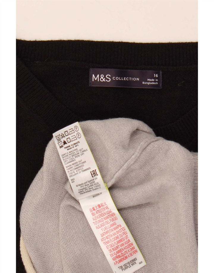 Marks & Spencer Womens Boat Neck Jumper Sweater UK 16 Large Multicoloured