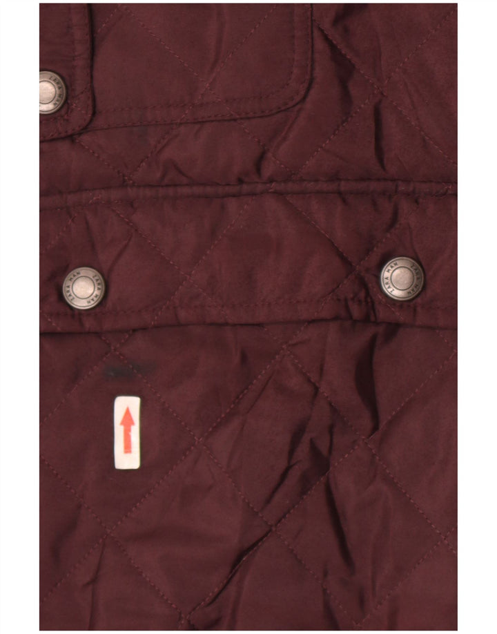 Zara Herre Quiltet jakke UK 40 Large Burgundy Polyester
