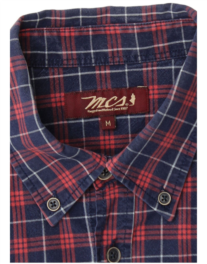 Marlboro Classics Flannelskjorte til mænd Medium Navyblå ternet bomuld