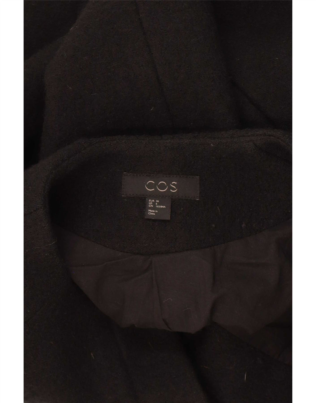Sobretudo feminino Cos Oversized EU 36 Lã Preta Pequena